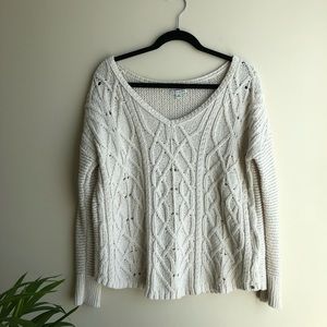American Eagle Cream Knit Sweater